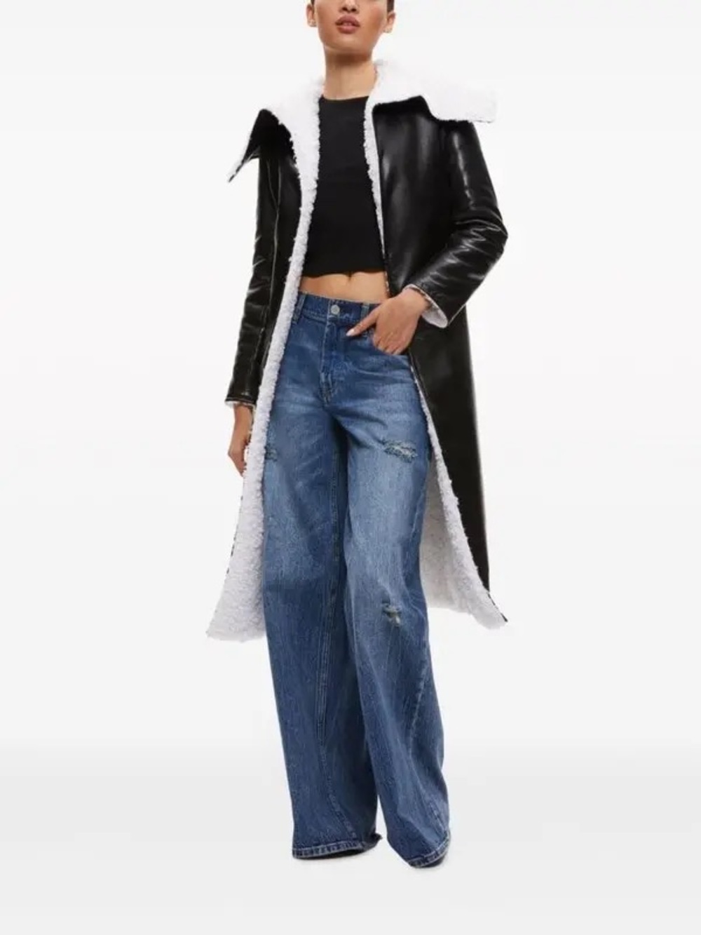 ALICE + OLIVIA Shan Reversible Sherpa Coat Size XS VGUC